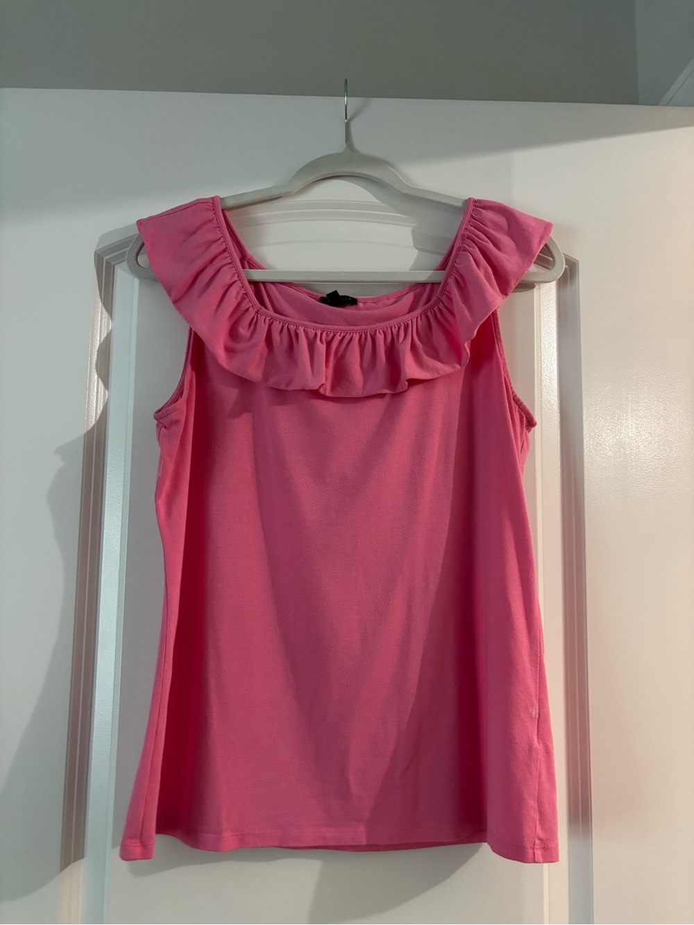 Talbots Pink Ruffle-Neck Sleeveless Tank